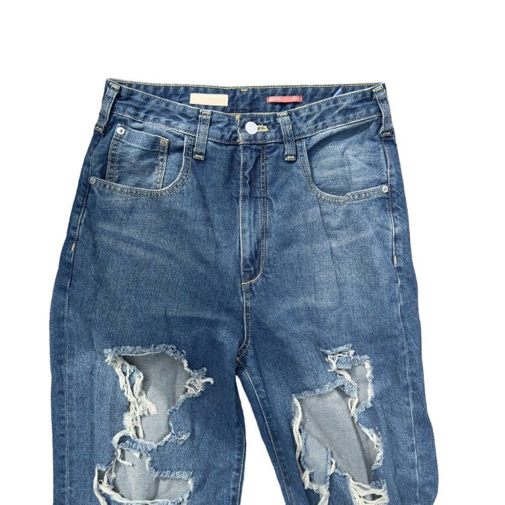 Anthropologie Pilcro Joey High Rise Straight Leg Distressed‎ Jeans Women's 26T - Picture 5 of 7